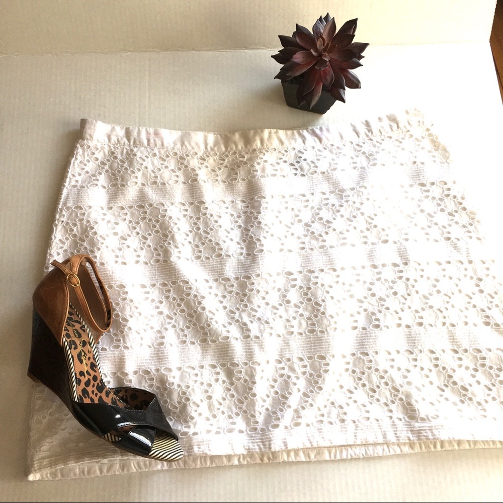 NWOT a.n.a White Eyelet Miniskirt